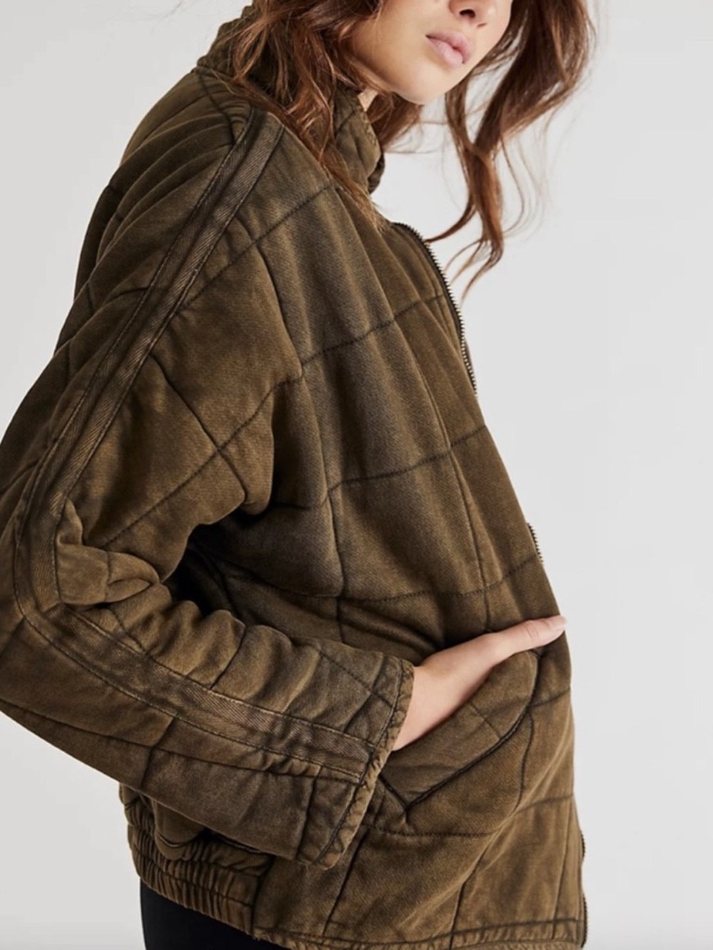 Free People Dolman Quilted Knit Jacket
